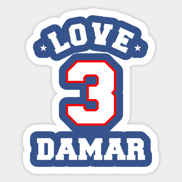 Damar Hamlin jersey Sticker by Kayasa Art